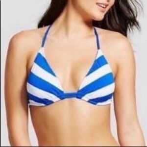 Mossimo Blue Striped Bikini Top Women’s Medium